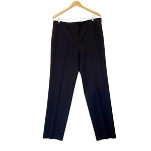 ST. JOHN Diana Pants Size 10 Black Crepe Marocain‎ Triacetate Minimalist Career